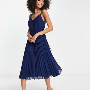 ASOS pleated cami midi dress